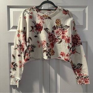 Floral Long Sleeve Crop Top